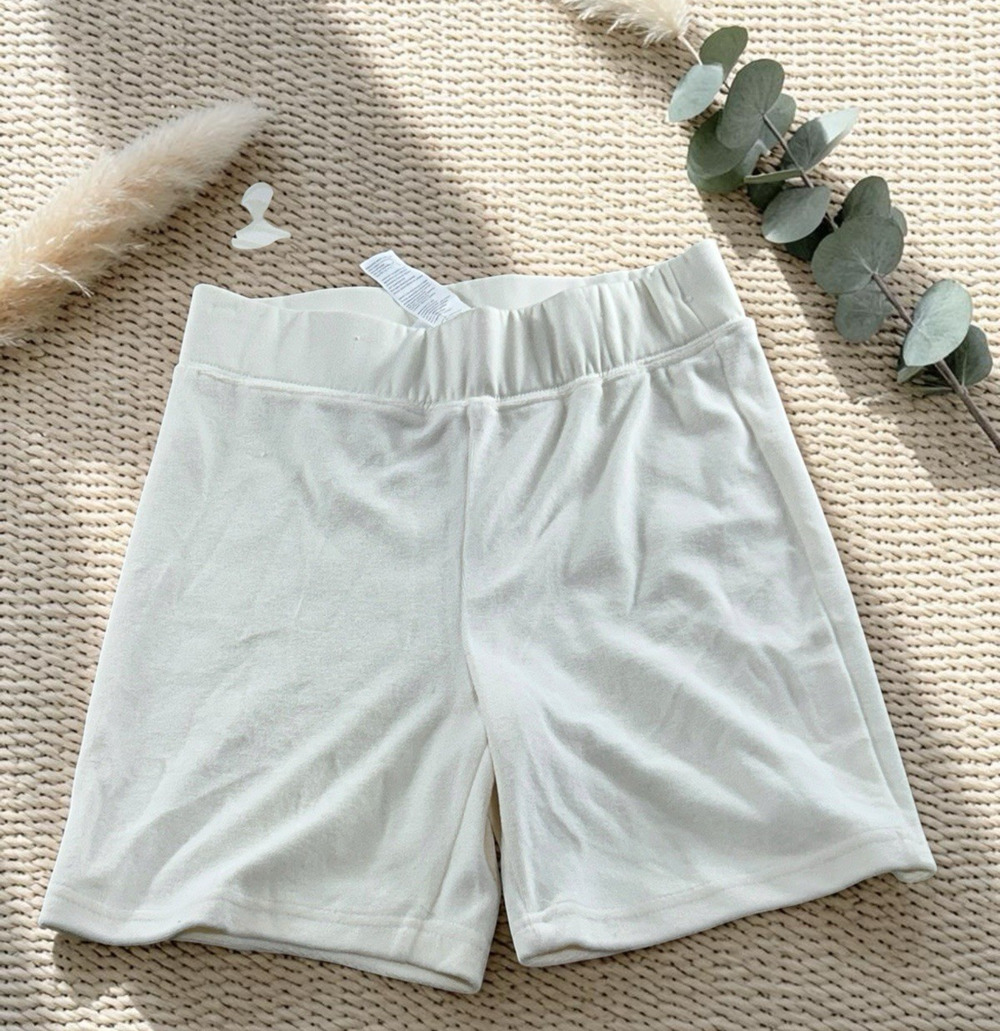 Fabletics Veda High-Waisted Biker Short Sz XS Super Soft Terry Cream Color New